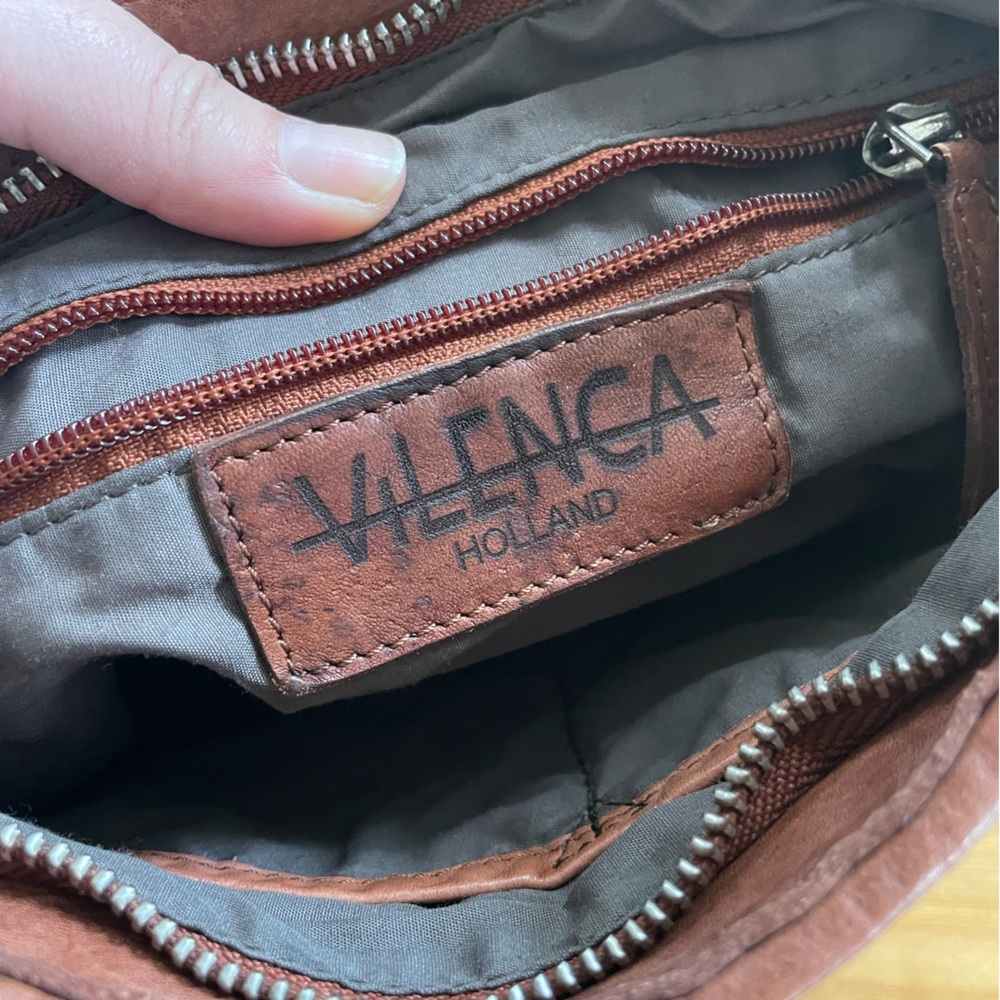 Vintage Vilenca Holland Brown Woven Leather Crossbody Bag - Picture 4 of 8